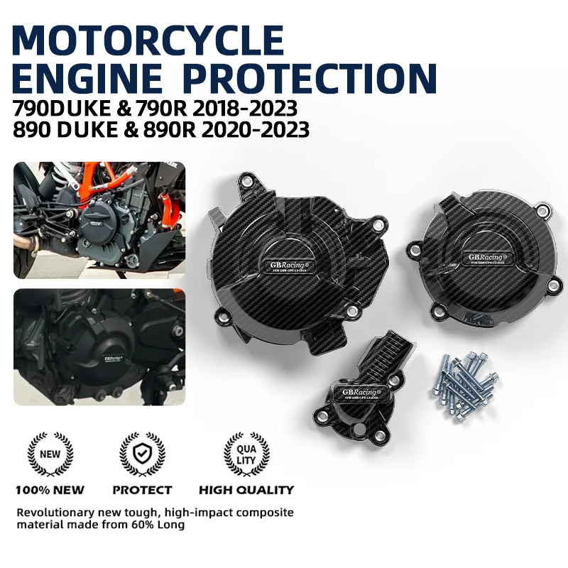 

GBRacing v2 acessórios para motos For 890 DUKE / 890R 2020-2023 790 DUKE/790R 2018-2023 Clutch Cover Secondary Engine Cover Set