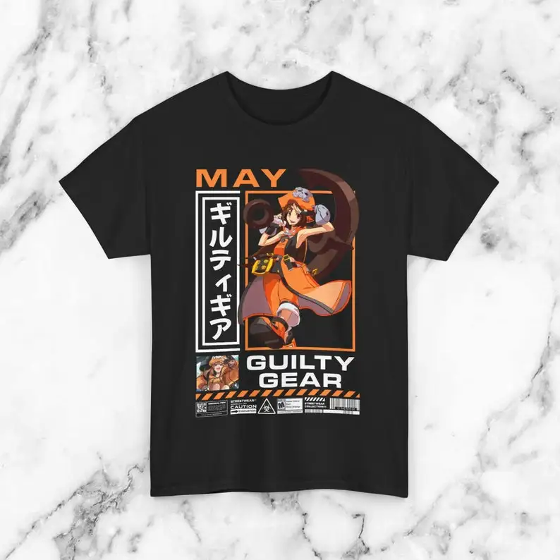 GUILTY GEAR May Anime T Shirt Softstyle Unisex FGC Shirt Gaming Streetwear Graphic T-Shirt