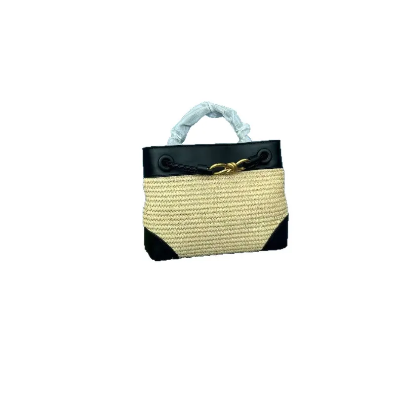 حقيبة يد جديدة بفيونكة معدنية من الرافية الساخنة لعام 2025، حقيبة يد بسيطة متباينة الألوان