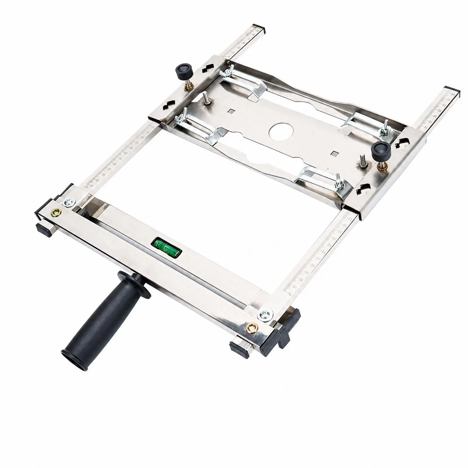 Wood Cutting Guide Jig with Bubble Level and Grip for Hand Saw Stable Straight Line Cuts