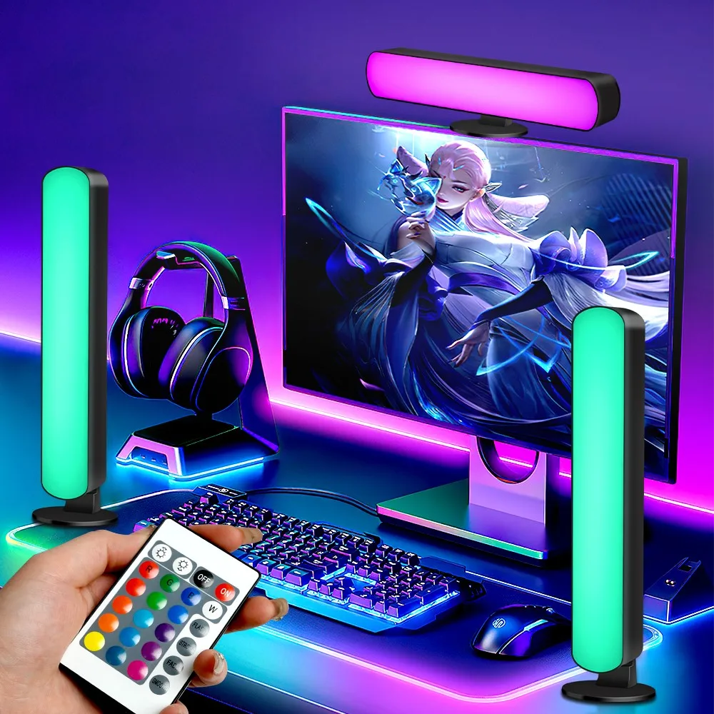 Music Sync LED Night Light Bars RGB Atmosphere Lamp With Remote Control For Gaming TV Bedroom Decoration Desktop Lamp