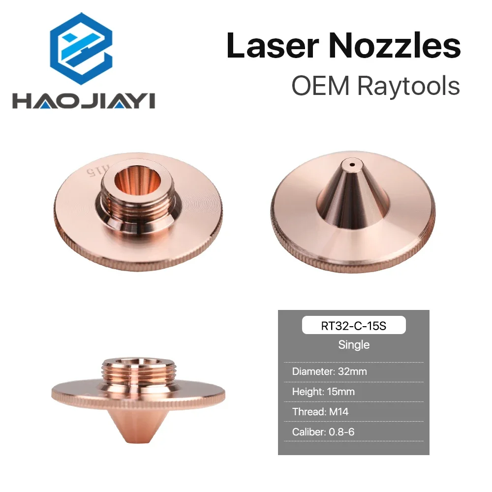 Raytools C Type TQ Nozzles Dia.32 H15 Single Layer Chrome-Plated Double Layers Caliber 0.8-5.0mm for Cutting Head