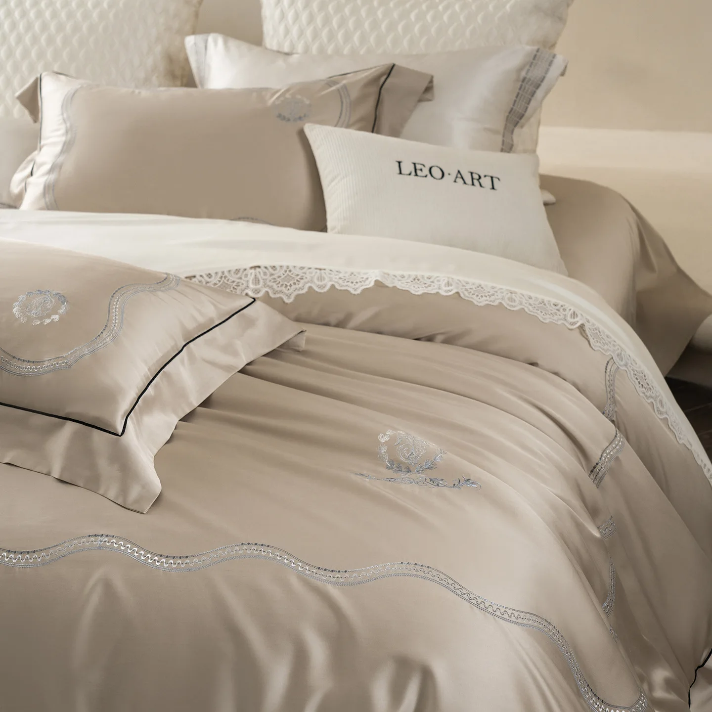 2026New Style Cotton Embroidery Bed Linens Double Ru Queen King Full Size Bedding Set Sheet Duvet Cover Pillowcase