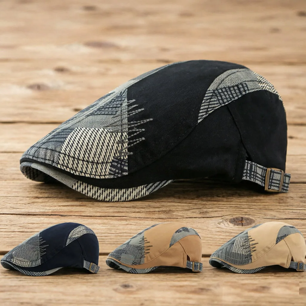 Men's 100% Cotton Newsboy Cap Summer Driving Gatsby Hat Outdoor Casual Paperboy Flat Ivy Caps British Painters Golf Beret Hats