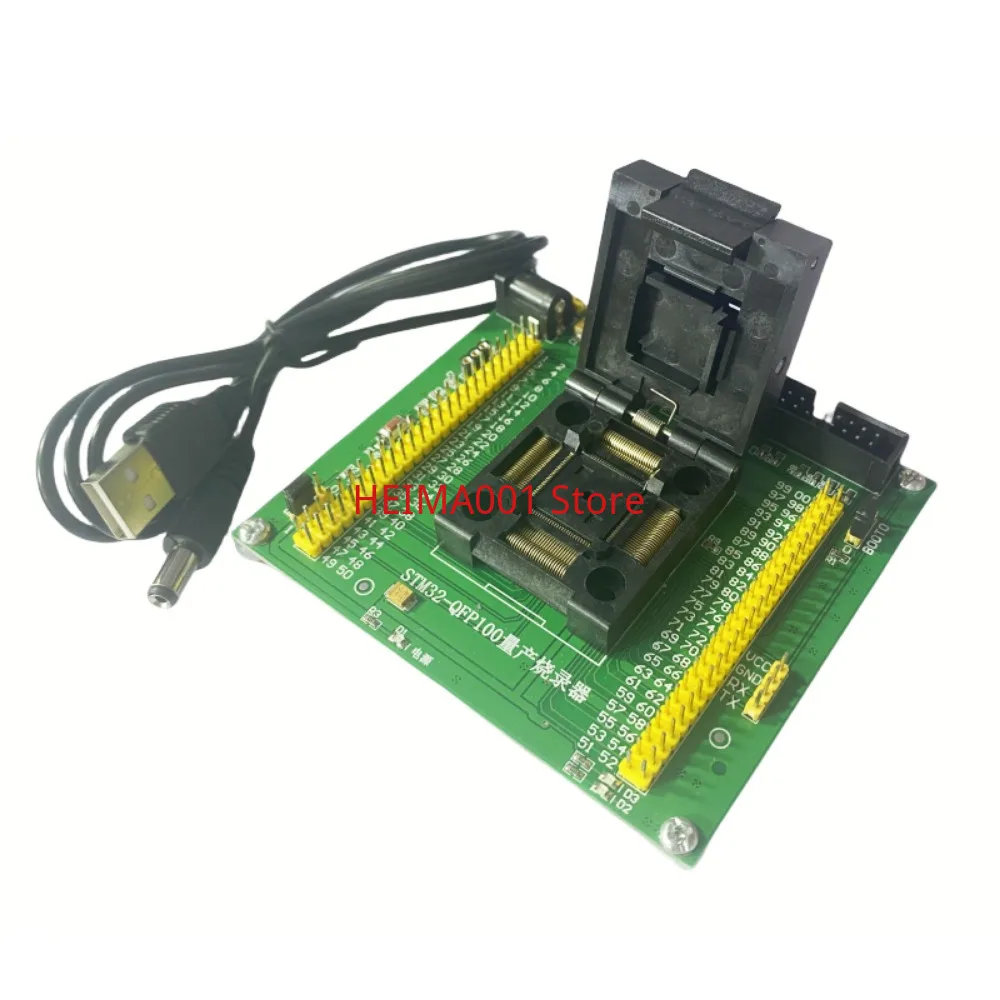 

STM32-QFP100 Массовое производство Программирование сиденья Тестовая розетка Инструмент загрузки 0,5 мм LQFP100