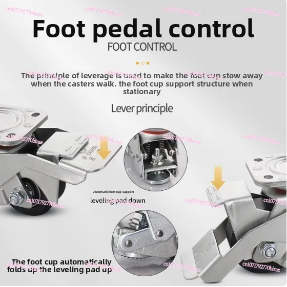 

3 Inch Foot Type, Horizontal Adjustment Wheel, Lift Universal Wheel, with Brake