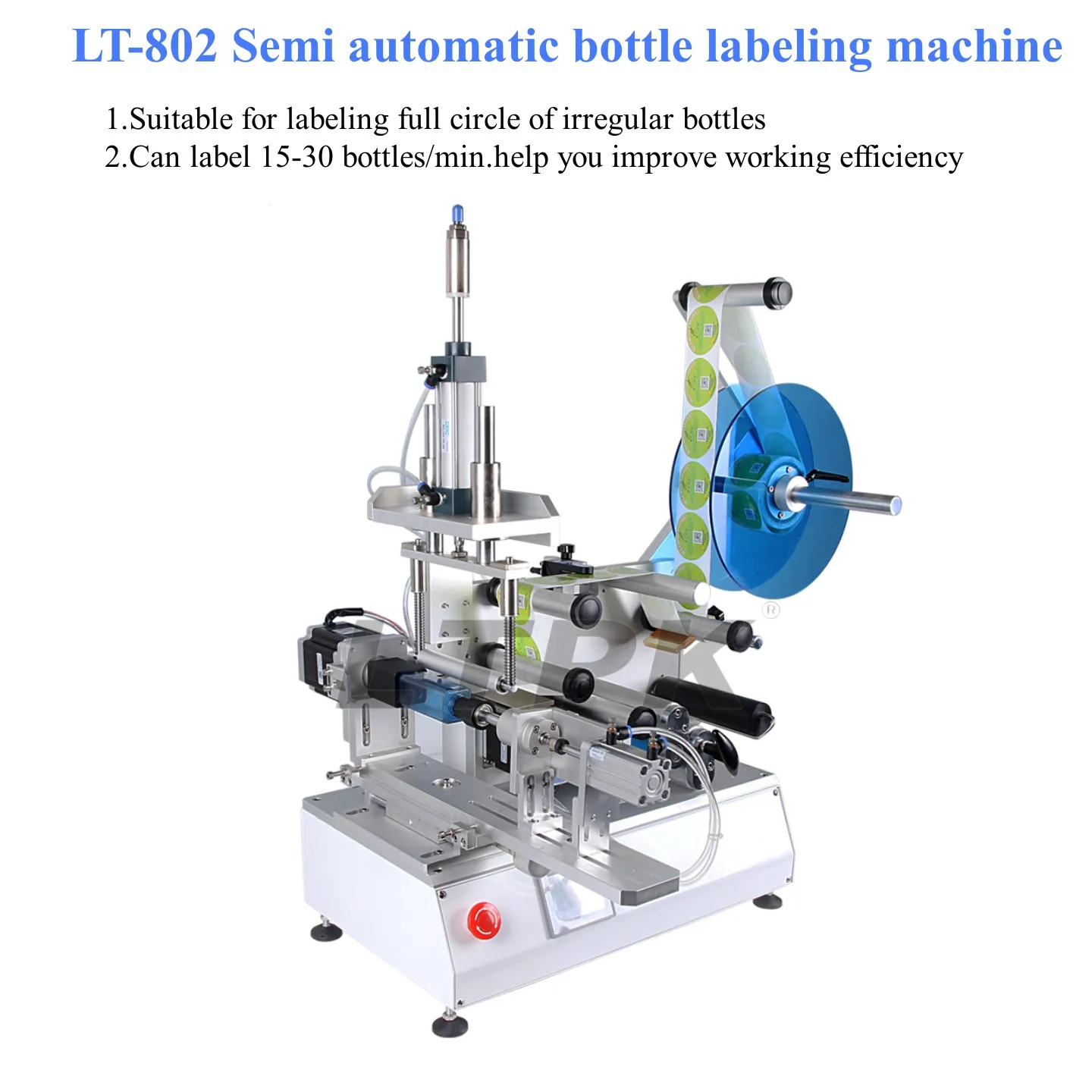 เครื่องติดฉลากสติกเกอร์แบบกลมและสี่เหลี่ยมสำหรับขวดเบียร์ ขวดน้ำ