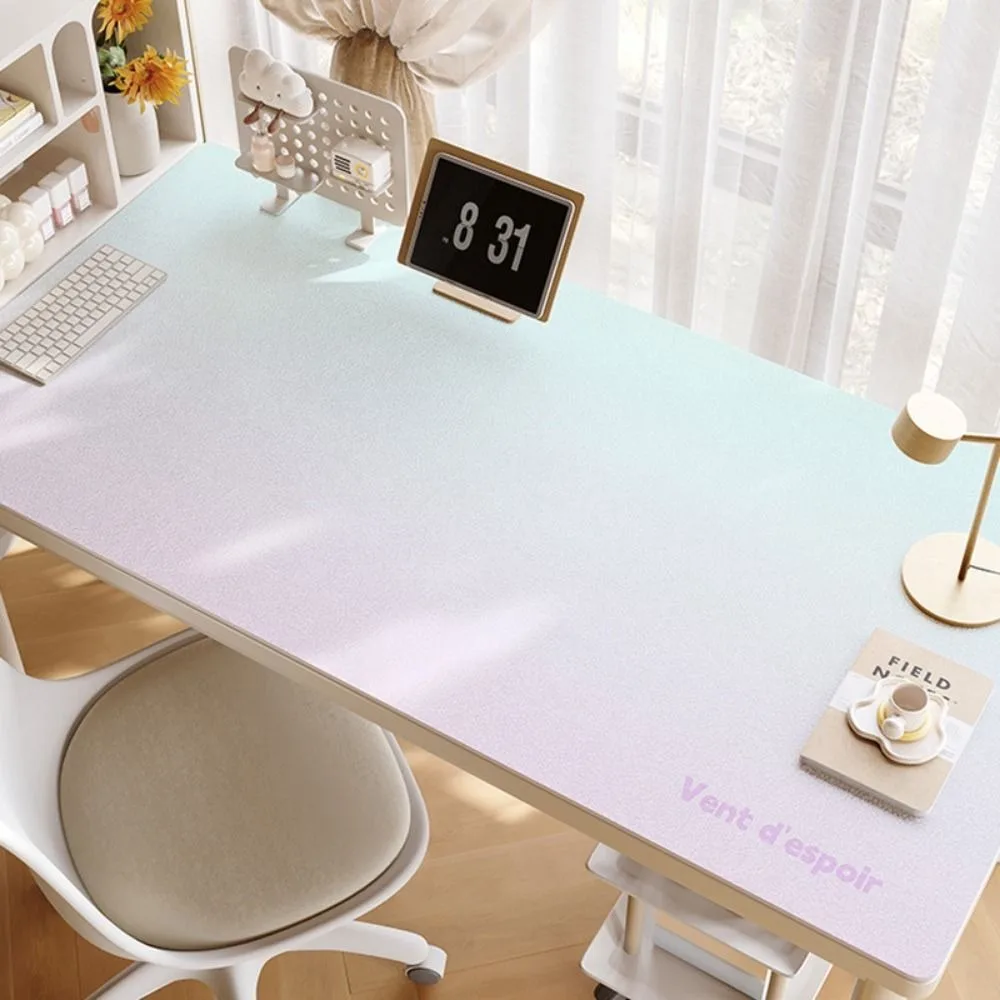 Mouse Blotter Pad Waterproof Desk Mat Non-Slip Solid Color Desk Pad Leather Oil-proof Desk Blotter Pad Learning