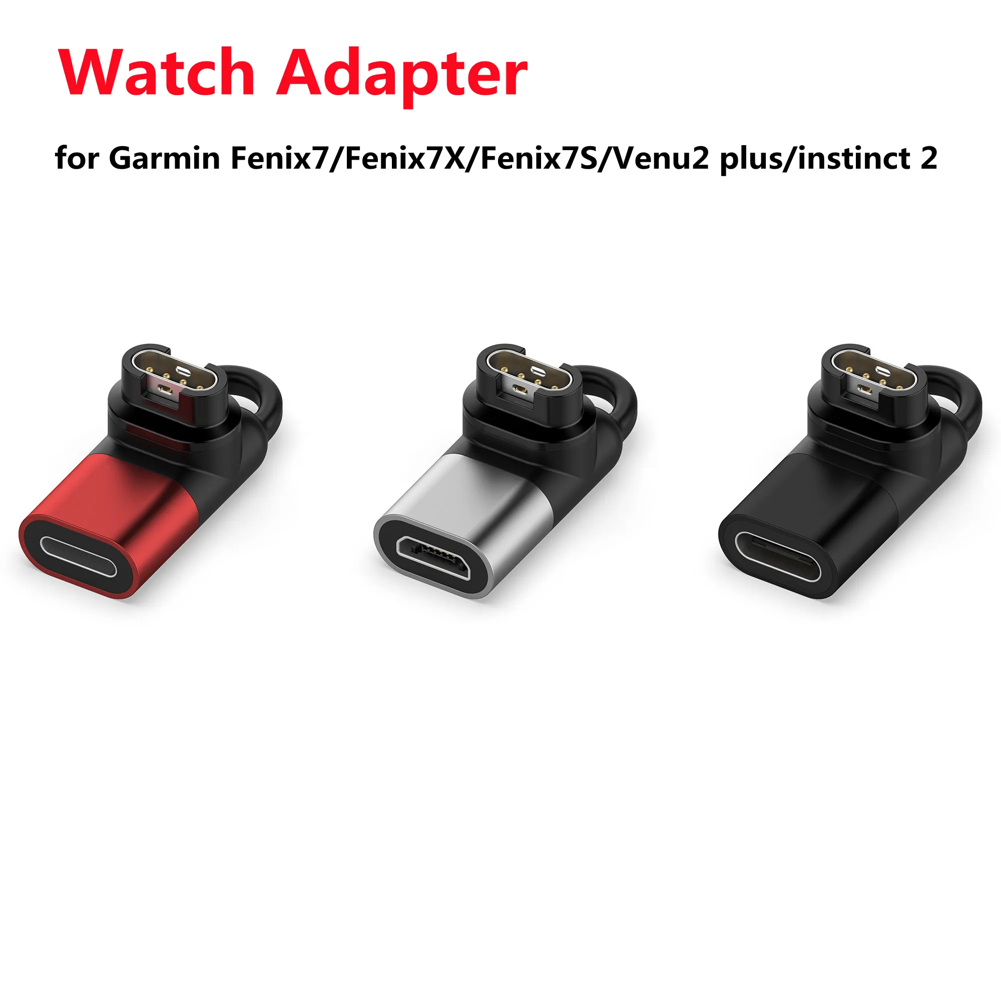 نوع C/مايكرو/ios USB أنثى إلى 4pin مهايئ شاحن ل Garmin Fenix 7/7S/7X Venu2 زائد غريزة 2 EPIX ساعة شحن محول