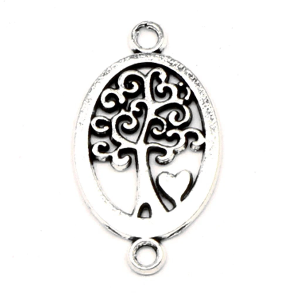 Skeleton Tree Of Life Connector Pendant For Jewelri Accessori For Woman Jewelleri 14x23mm 10pcs Antique Silver Color