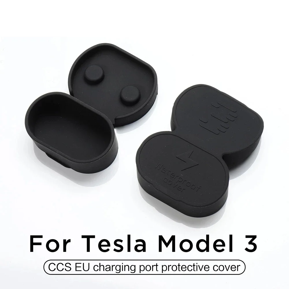 Protector de orificio de cargador de silicona para tesla Model 3/Y, cubierta de enchufe de puerto de carga de coche estándar europeo, cubierta de