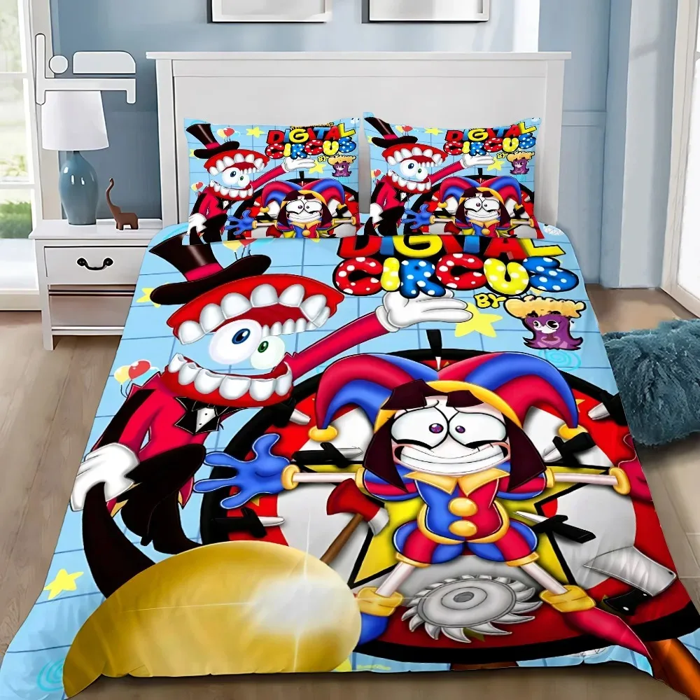 

Duvet Cover Pillowcase Bedding Set The Amazing Digital Circus Adult BoyGirl Bedroom Decoration Children Single Double Large Size