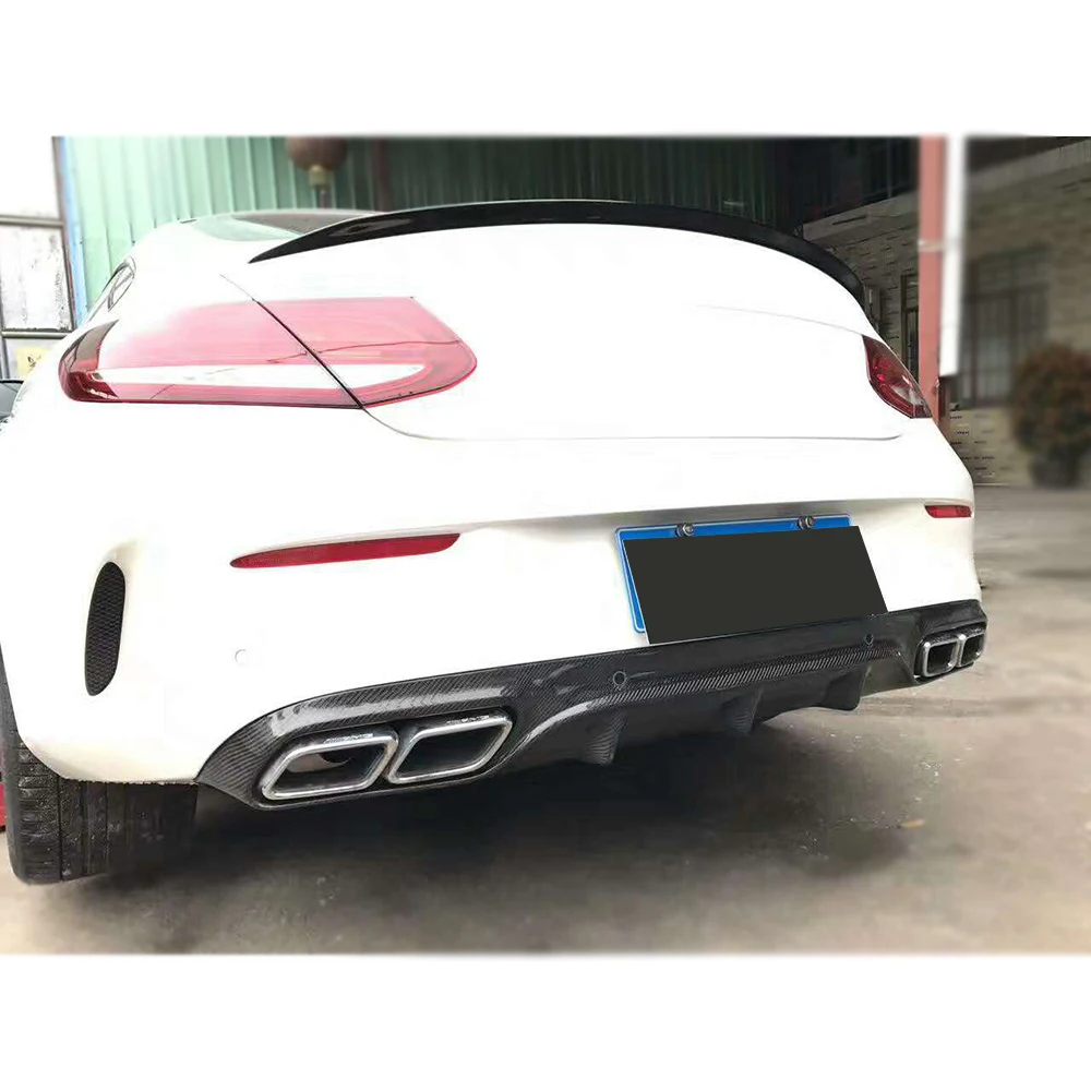 Carbon Fiber Car Accesorios Auto Rear Trunk Lip Wing Spoiler for Benz W205 C205 C180 C200 C250 C300 C350 C63 AMG Coupe 2015-2017