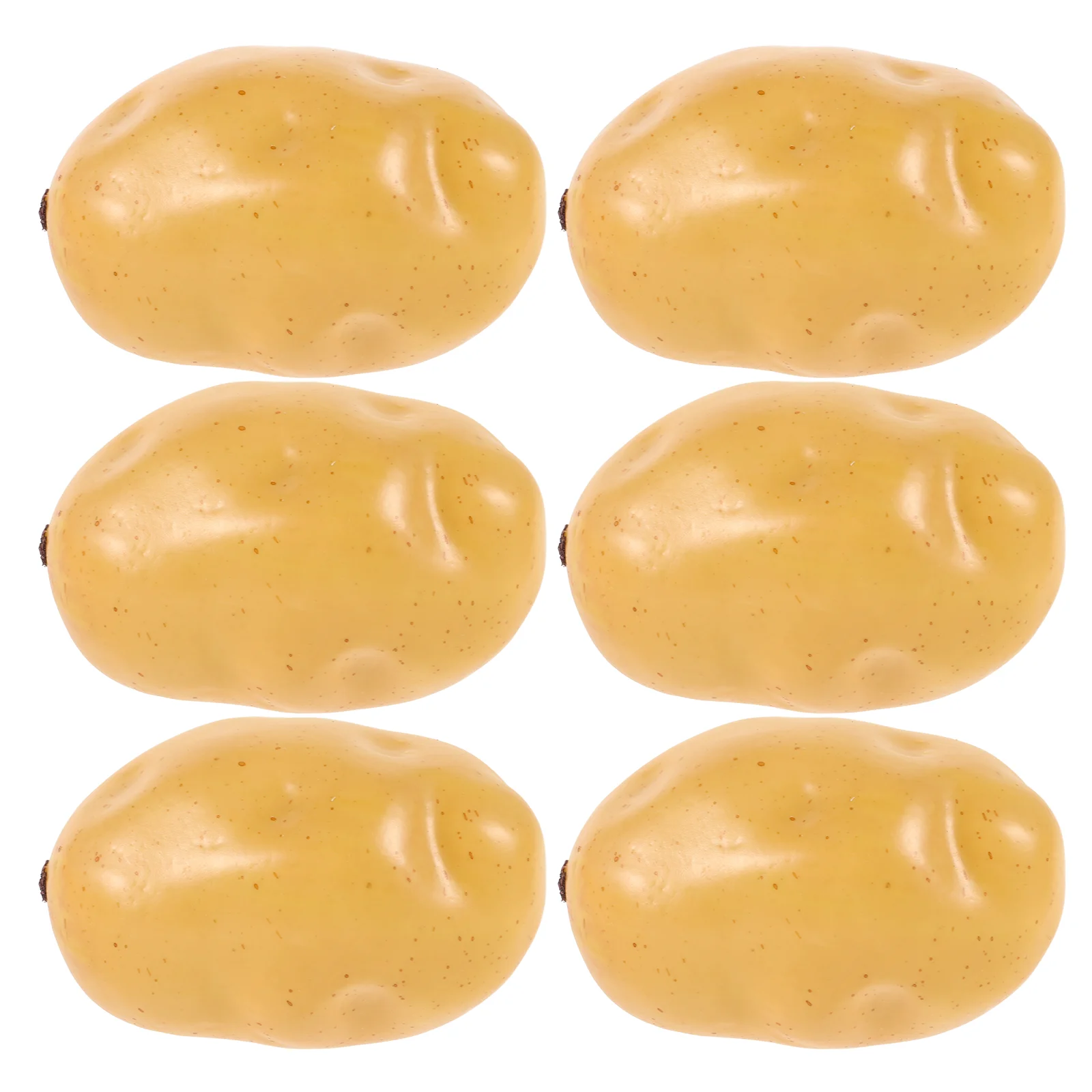 

6 Pcs Lifelike Simulation Potato Props Artificial Ornament Adornment PU Vegetable Resin Shop Display Photo Kitchen