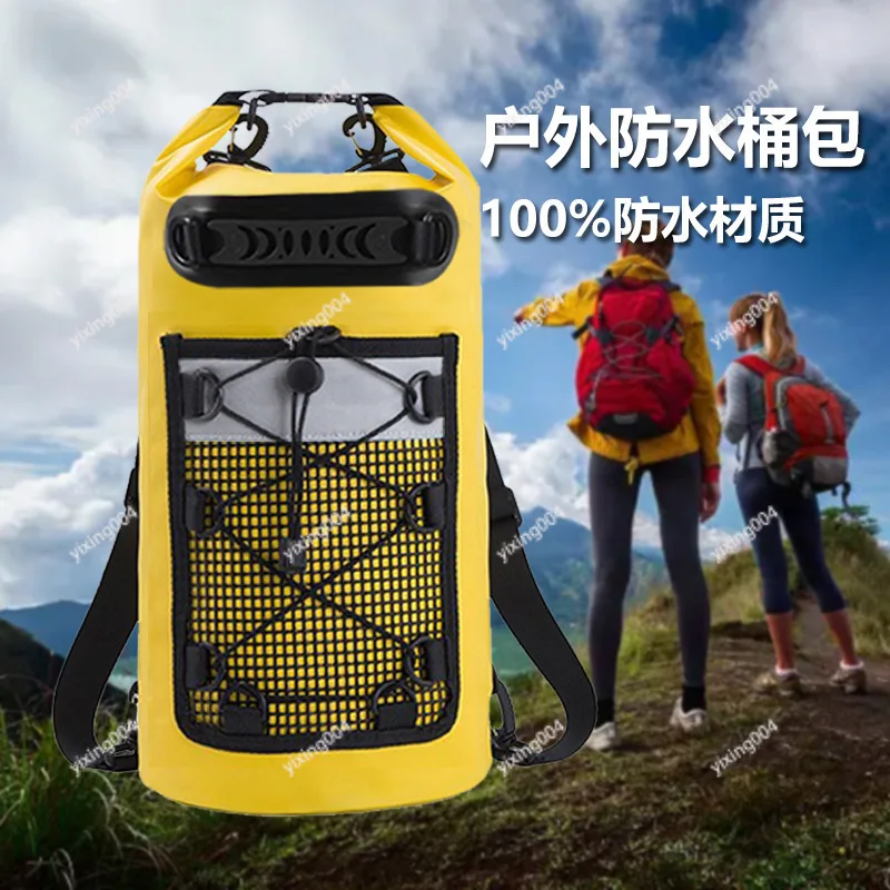 

Outdoor Waterproof Dry Bag, Large Capacity Mesh Tote Bag for Beach Camping Drifting Swimming Hiking