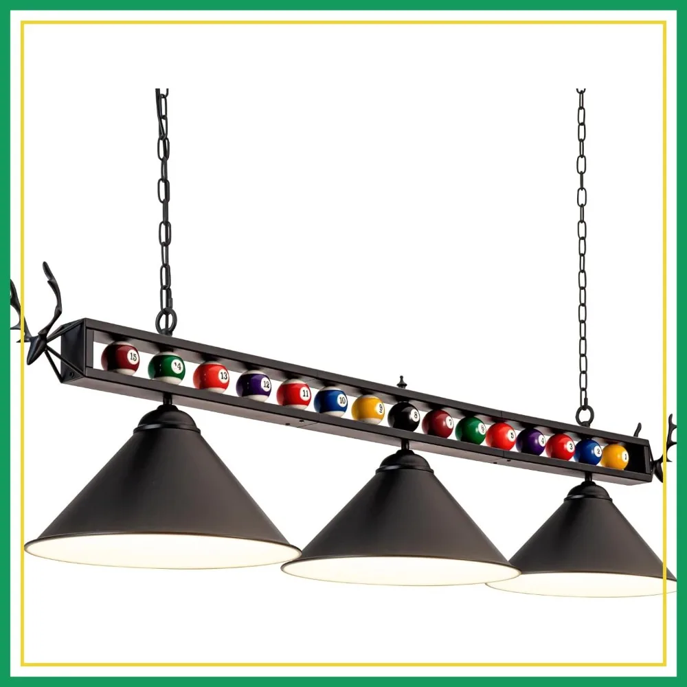 

58" Pool Table Light for 7' 8' 9' Tables, Hanging Billiard Light for Game Room