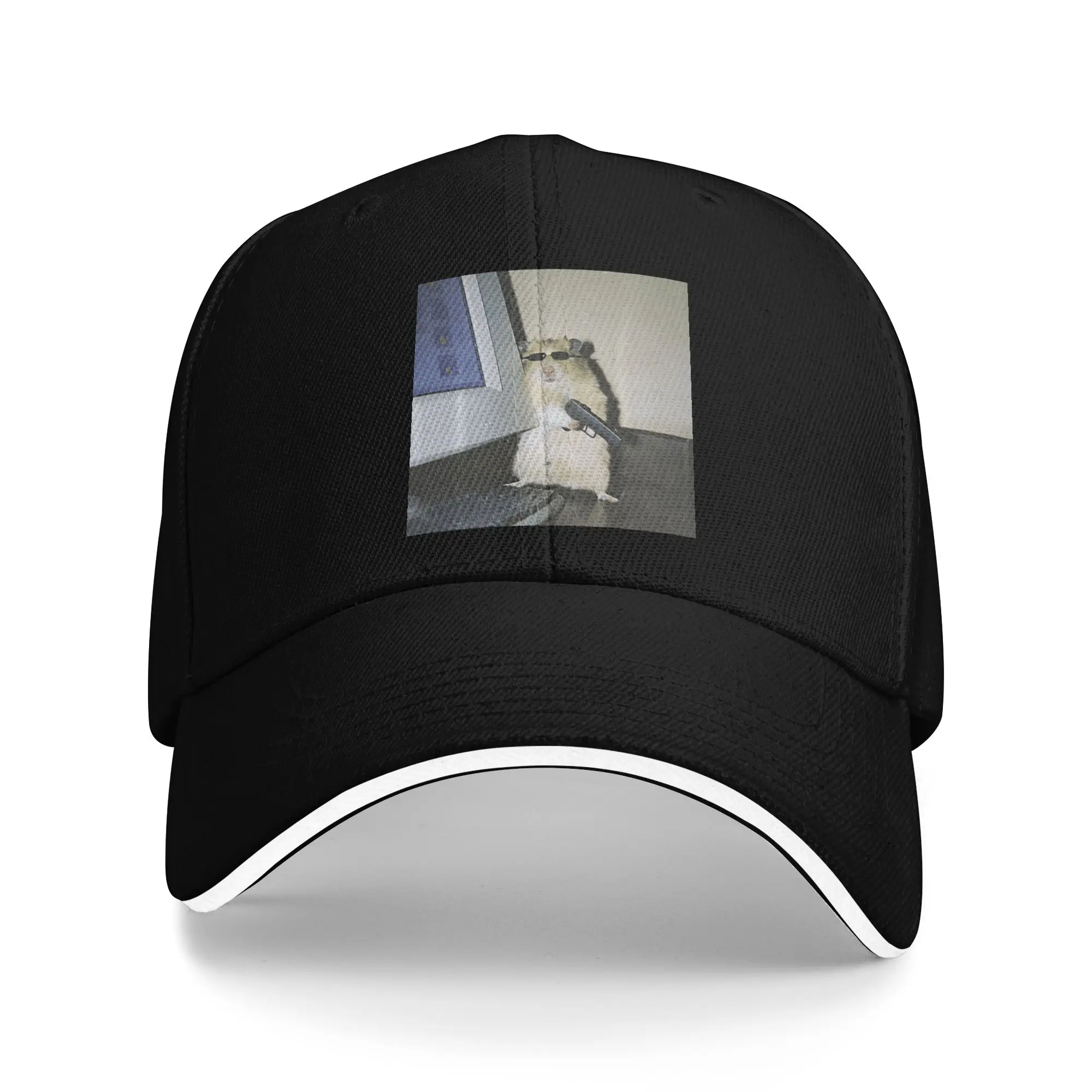 Cyber Hamster Funny Animal Meme Sandwich Baseball Caps Classic Summer Cringe Snapback Hat Unisex Running Golf Adult Hats