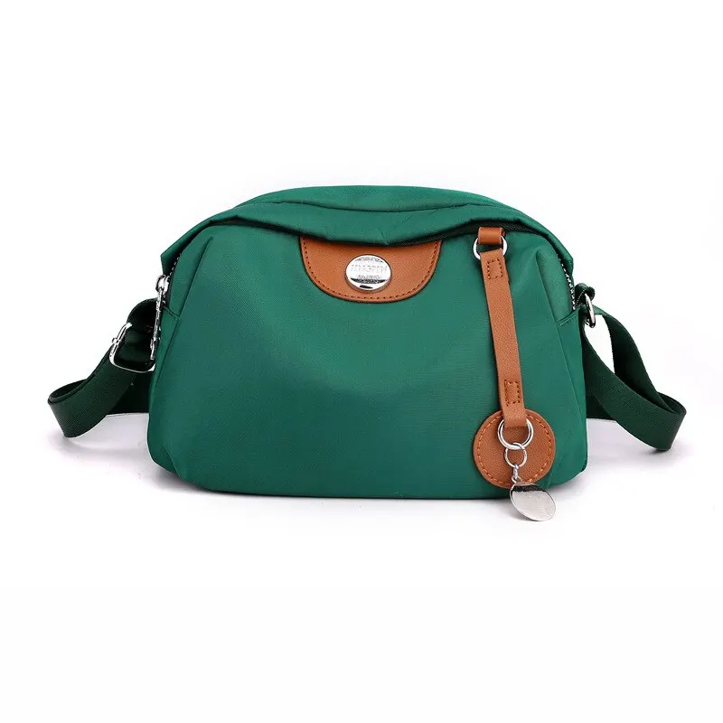 Nylon Women's Waterproof Large Capacity Crossbody Bag Casual Solid Color Messenger Shoulder Bag