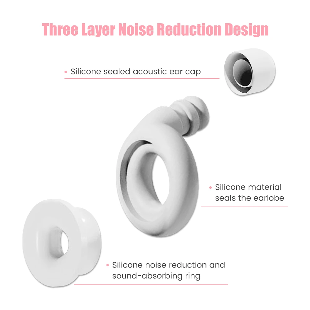 Silicone Sleep Soundproof Earplugs Anti-noise Deep Sleeping Silent Earplugs Noise Reduction Supplies Reusable Swimming Earplugs