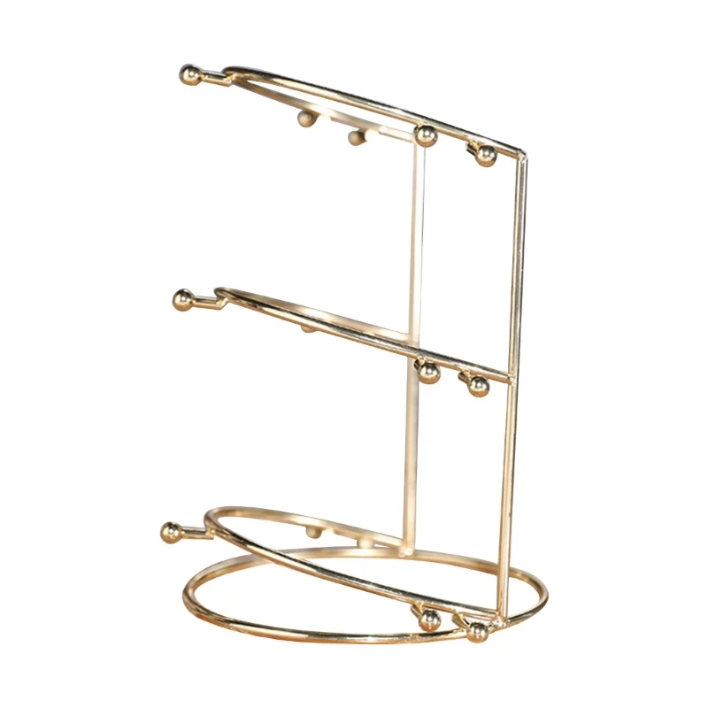 YUYU Crystal Headband Display Rack Gold Metal Princess Stand Holder Crystal Headbands Storage