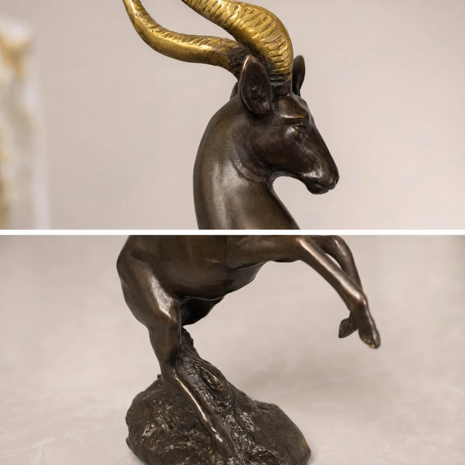 Animal Figurine Rearing Animal Statue Ornaments Long-Lasting Statues High-Quality for Art Collectors, Living Room, Entryway