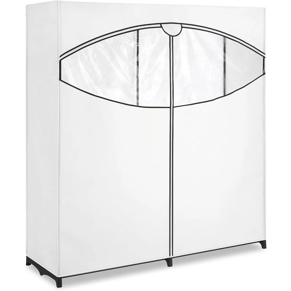 

Extra-Wide Clothes Closet, 60” with, White Cover