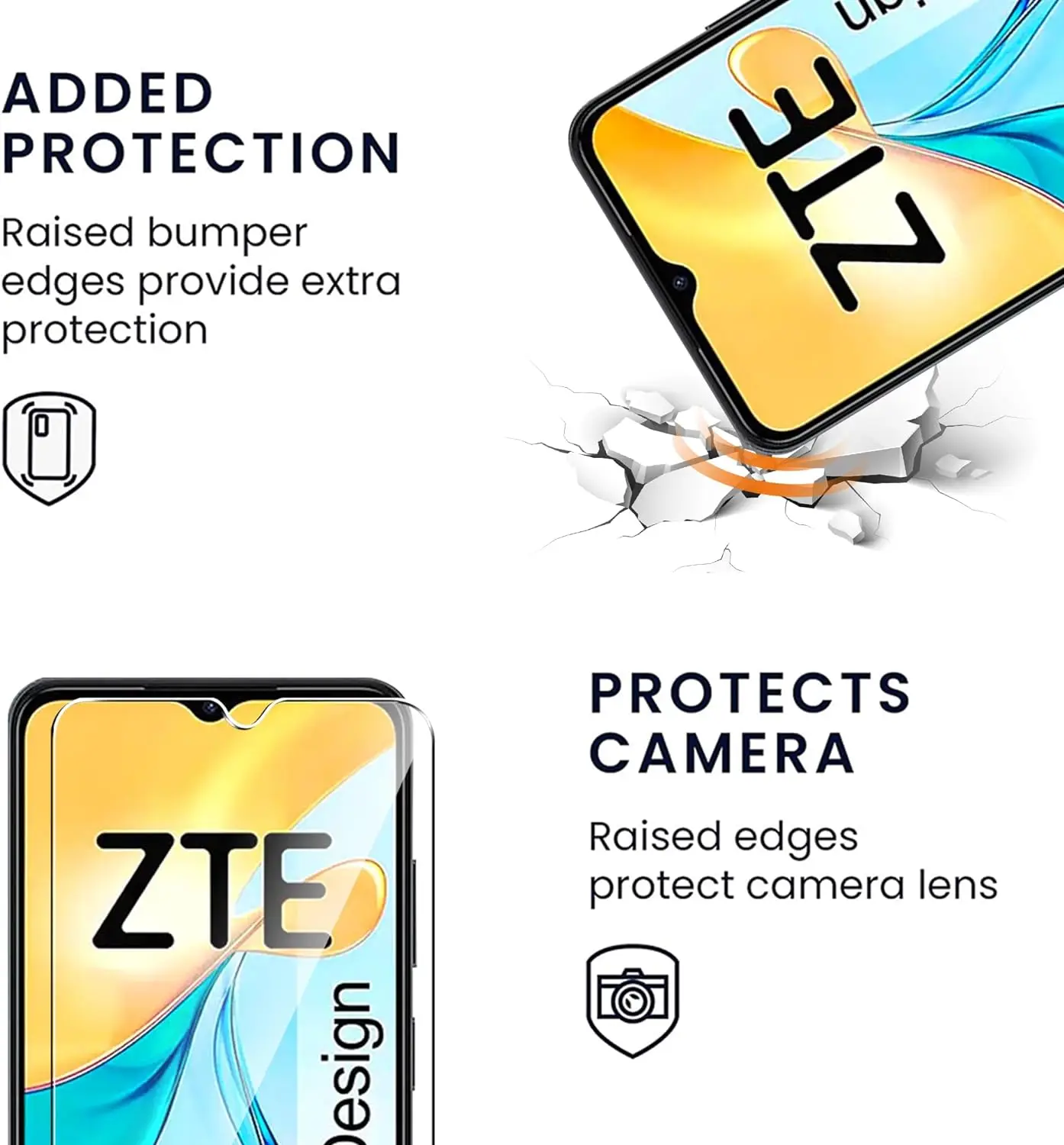 2/4 Pcs 9H Tempered Glass Screen Protector Glass Film For ZTE Blade V50 Design 4G 5G
