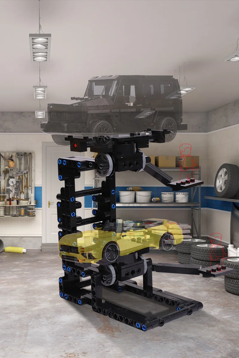 MOC Auto Stand Modell Bausteine Power Sportwagen Geschwindigkeit ​ ​ Racer City Fahrzeug-Ausstellungsständer, zusammengebautes Ziegelspielzeug, DIY-Idee, Geschenk – Detail 1