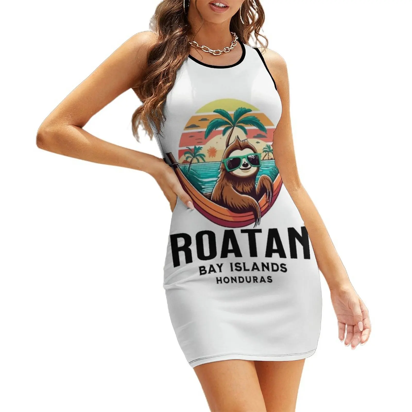 

Roatan Bay Island Honduras Sleeveless Sundress Woman clothing chic and elegant evening dress dresses for woman