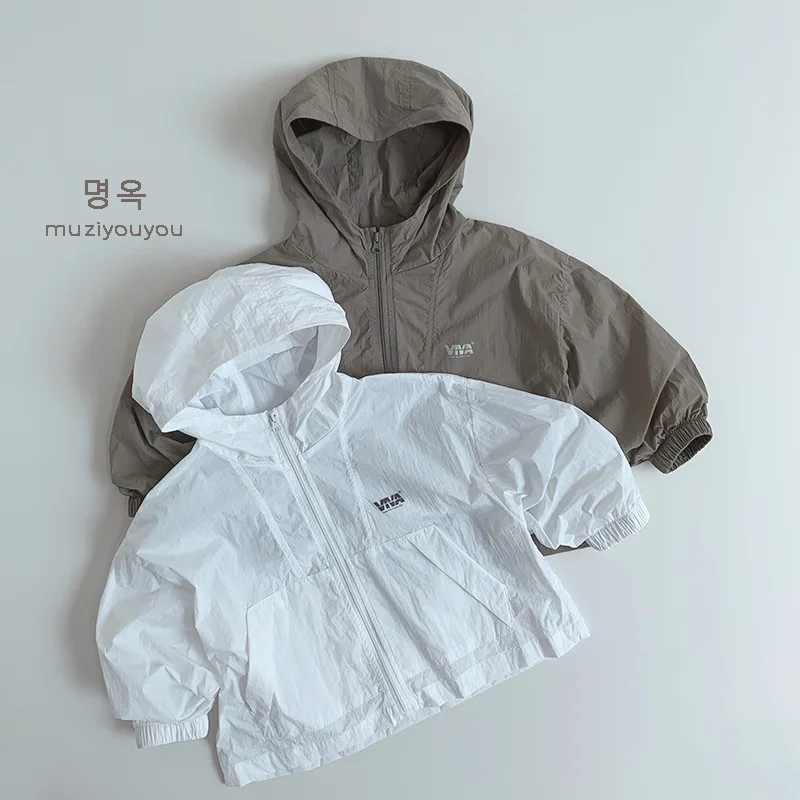 Shirt Coat Boys Grils Children Summer Spring Breathable Air-conditioning Shirt Sun Protection Clothing Loose Casual Solid