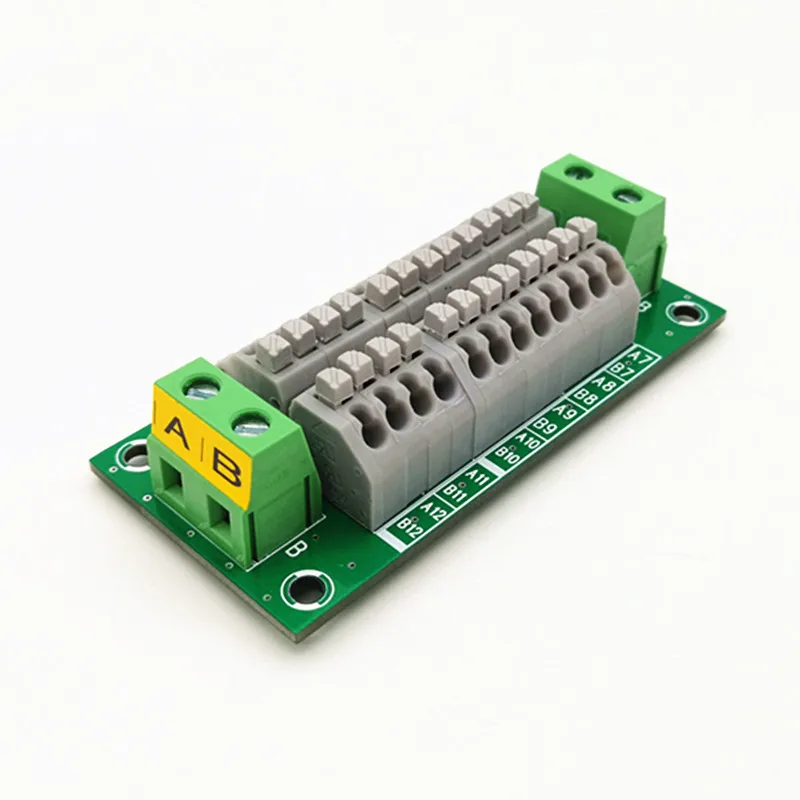 Spring Connector 2x12 position terminal block distribution module 16Amp 48V .