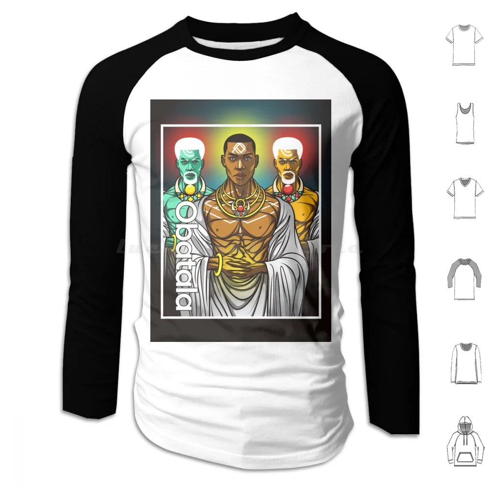 Orisha Obalata Sudadera con capucha de algodón de manga larga Obalate Orisha