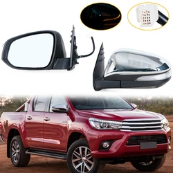 7 Pins Rearview Mirrors Assembly For Toyota Hilux 2015-2020 Electric Folding Side Rearview Mirror Turn Signal Car Accessories