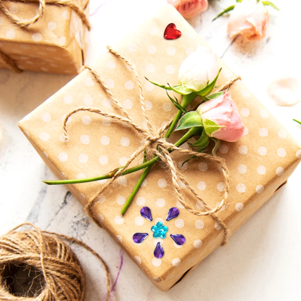 17 hojas de formas surtidas para manualidades, gemas, regalos autoadhesivos, pegatina de diamantes de imitación multicolor, fabricación de tarjetas, decoración brillante DIY