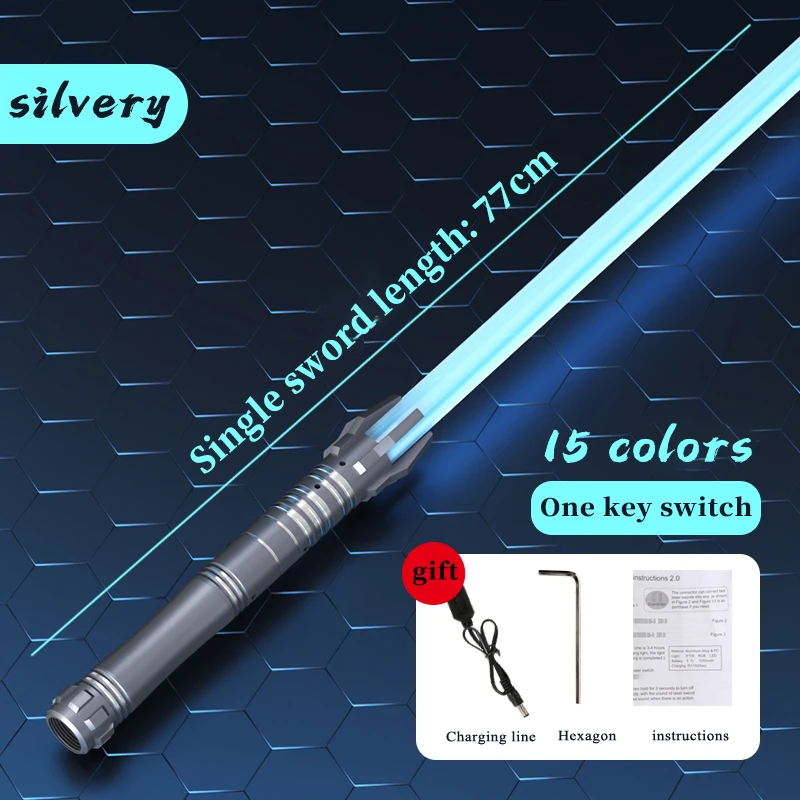 Xenopixel Lightsaber RGB Proffie Metal Hilt Heavy Dueling Light Saber 15 Color Fonts Sensitive Smooth Swing Light Saber Gifts