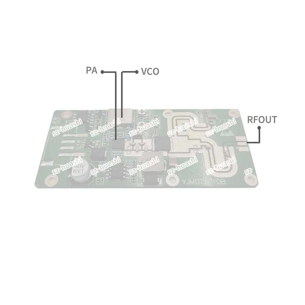 600MHz-700MHz 10W 40dBm sinyal nirkabel menyapu sumber sinyal PCBA papan tanpa cangkang, 12V,100% baru, dapat disesuaikan