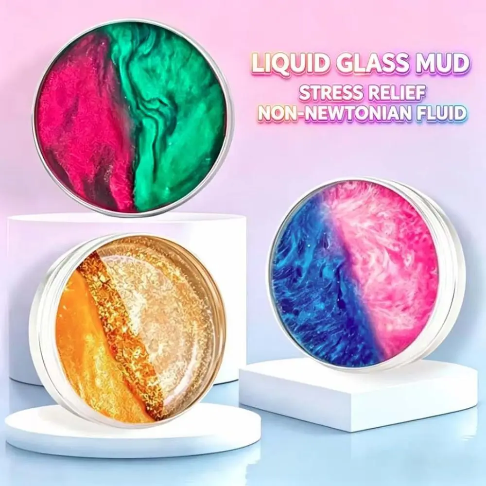 Crystal Clear Non-newtonian Liquid Clay Toys Transparent Colorful Non Stick Hand Crystal Mud Stretchy Elastic