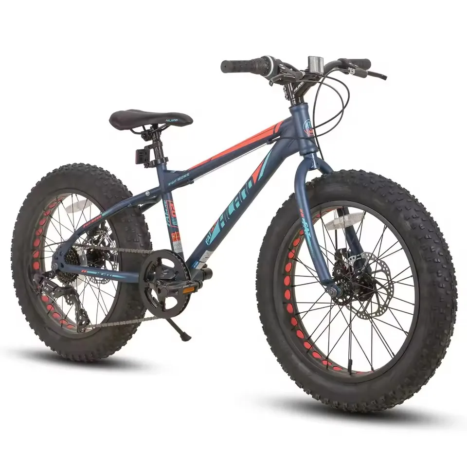 

20 Inch Kids' Bike Fat Tire Mountain Bike for Boys and Girls, Shimano 7-Speed, Dual-Disc Brake,Beach and Snow Bicycle