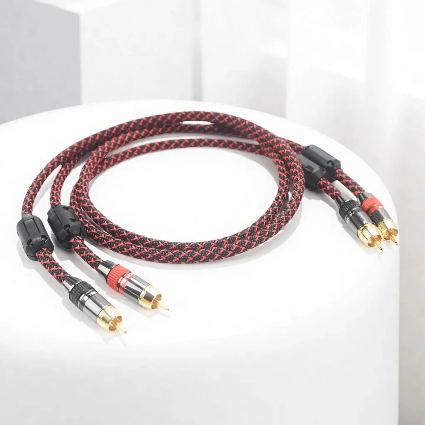 كابل هاي فاي RCA عالي الجودة 4N OFC HIFI 2RCA-2RCA ذكر إلى ذكر كابل صوت أساسي حماية مستقل زوج واحد #1