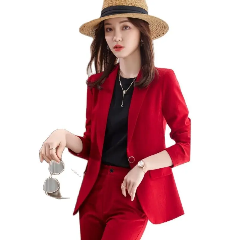 

High Quality Fabric Formal Women Business Suits Autumn Winter Ladies Office Pantsuits Professional Business Interview Blazers