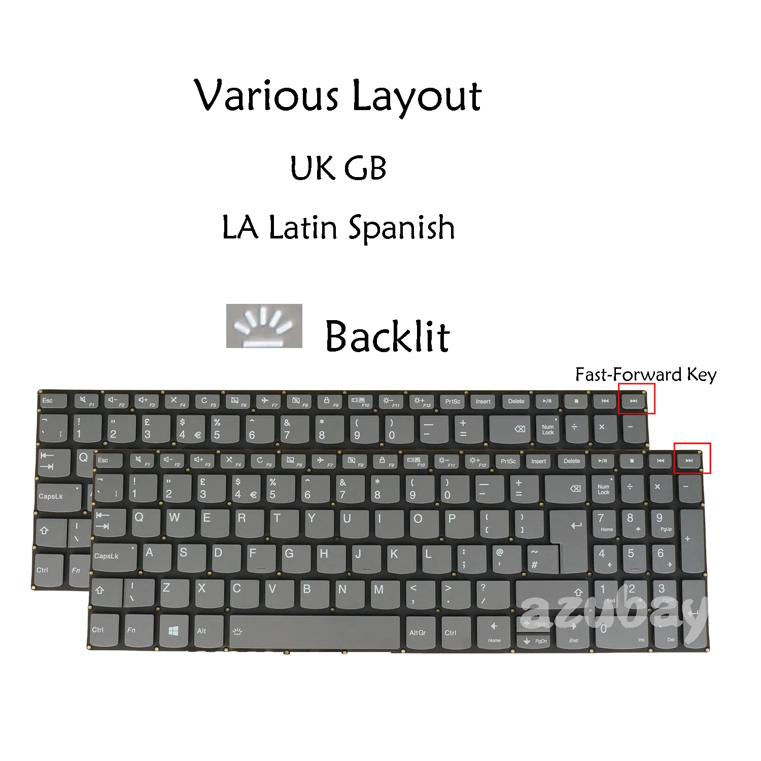 

UK / LA Spanish Backlit Laptop Keyboard For Lenovo IdeaPad 3-15ada05 3-15are05 3-15igl05 3-15iil05 3-15ijl05 3-15iml05 3-15itl05