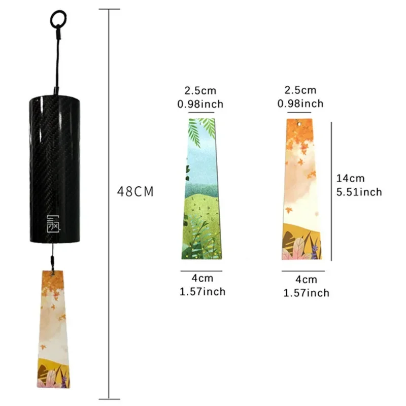 Black Japanese Wind Chimes Hanging Meditation Hand Bell Sound Healing Musical Bells Diapason Yoga Outdoor Music Instruments