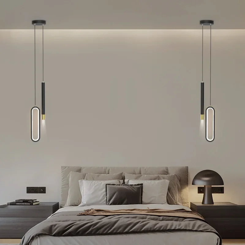 Modern Creative Pendant Lamp Bedside Bedroom Downlight Restaurant Kitchen Dining Room Lights Hanging Lighting Led Indoor Fixture