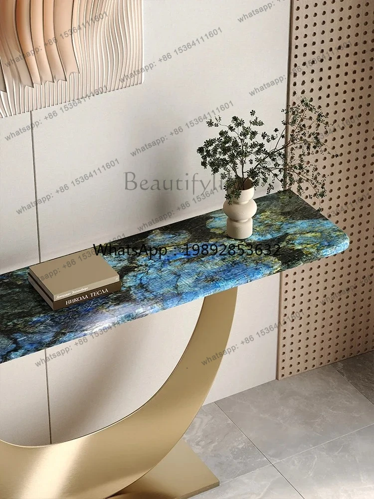 FF Italian marble entrance counter, entrance facing the wall, ultra narrow and small layout, light luxury and high-end