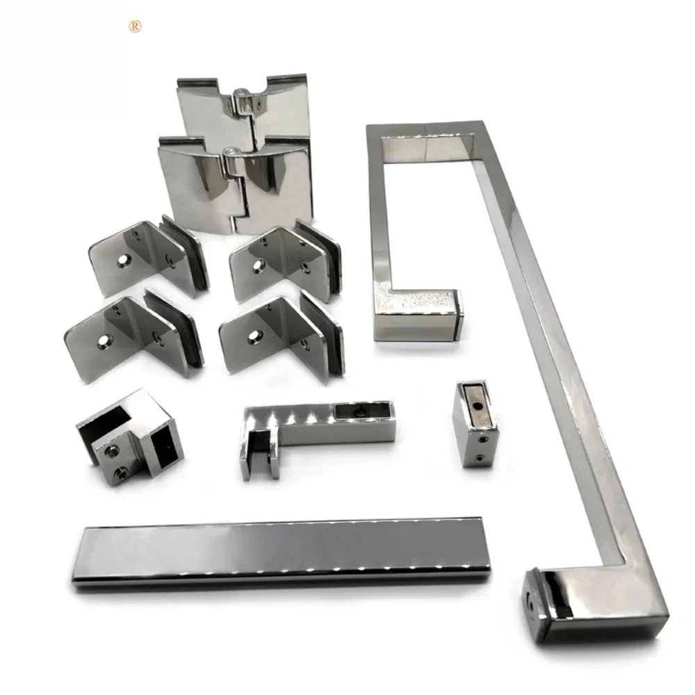 

Modern Design 304 Stainless Steel Door Handle Bathroom Frameless Glass Clamp Shower Door System