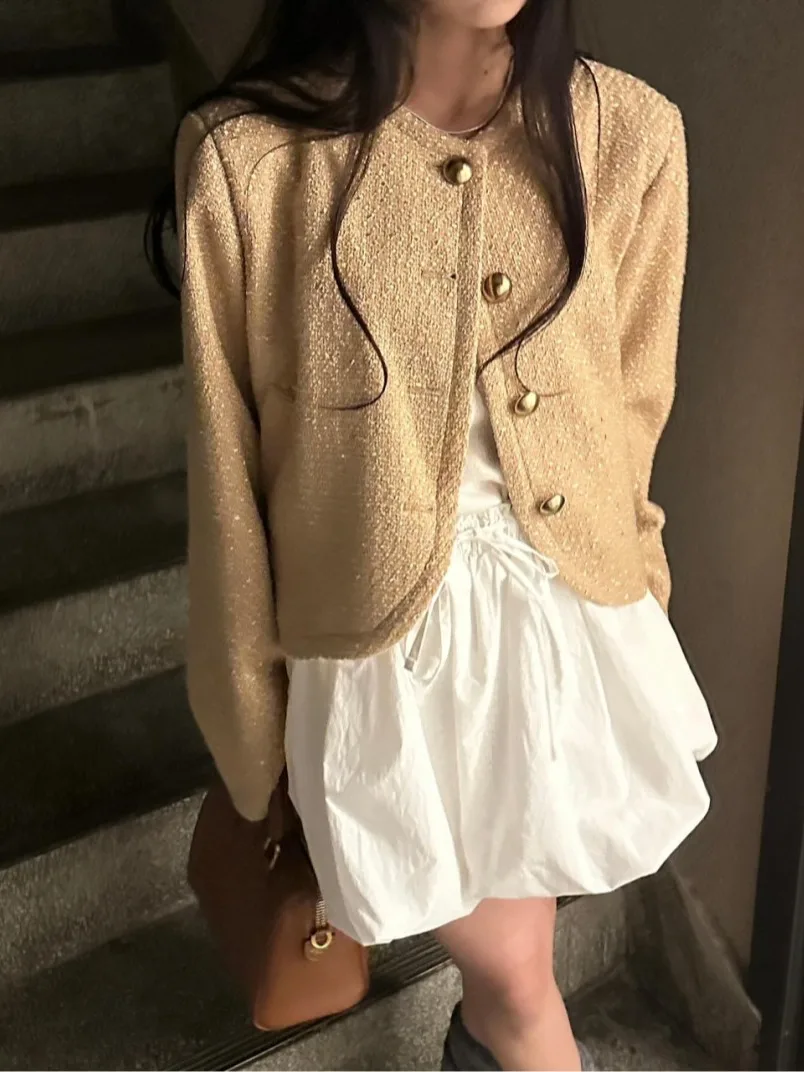 

White f-length Skirt Chic Spring New Sle Pumpkin ape Knot Design Women's Faionable -length All-ocn ort Skirt