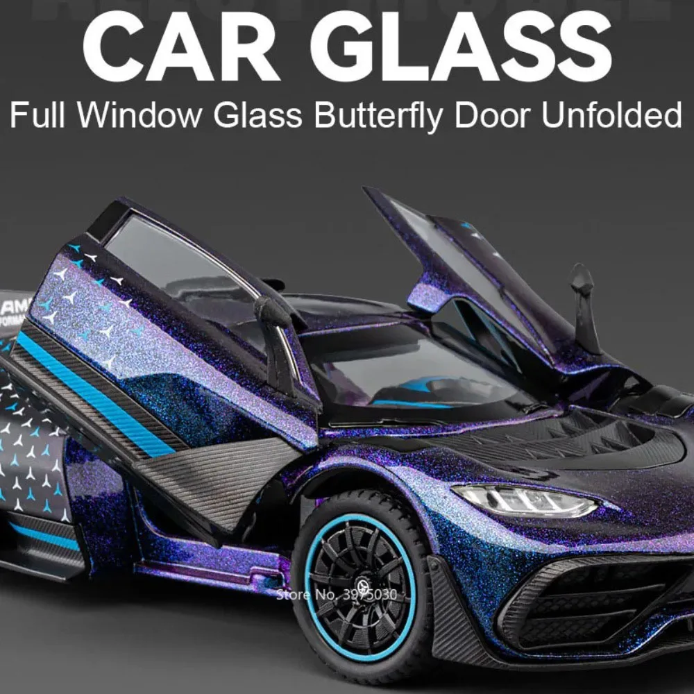 1:24 ONE 300SL Spielzeugmodelle Miniaturautos mit leichtem Musikrad Zurückziehen Sportwagentüren Geöffnete Fahrzeuge Kinder Erwachsene Geschenke