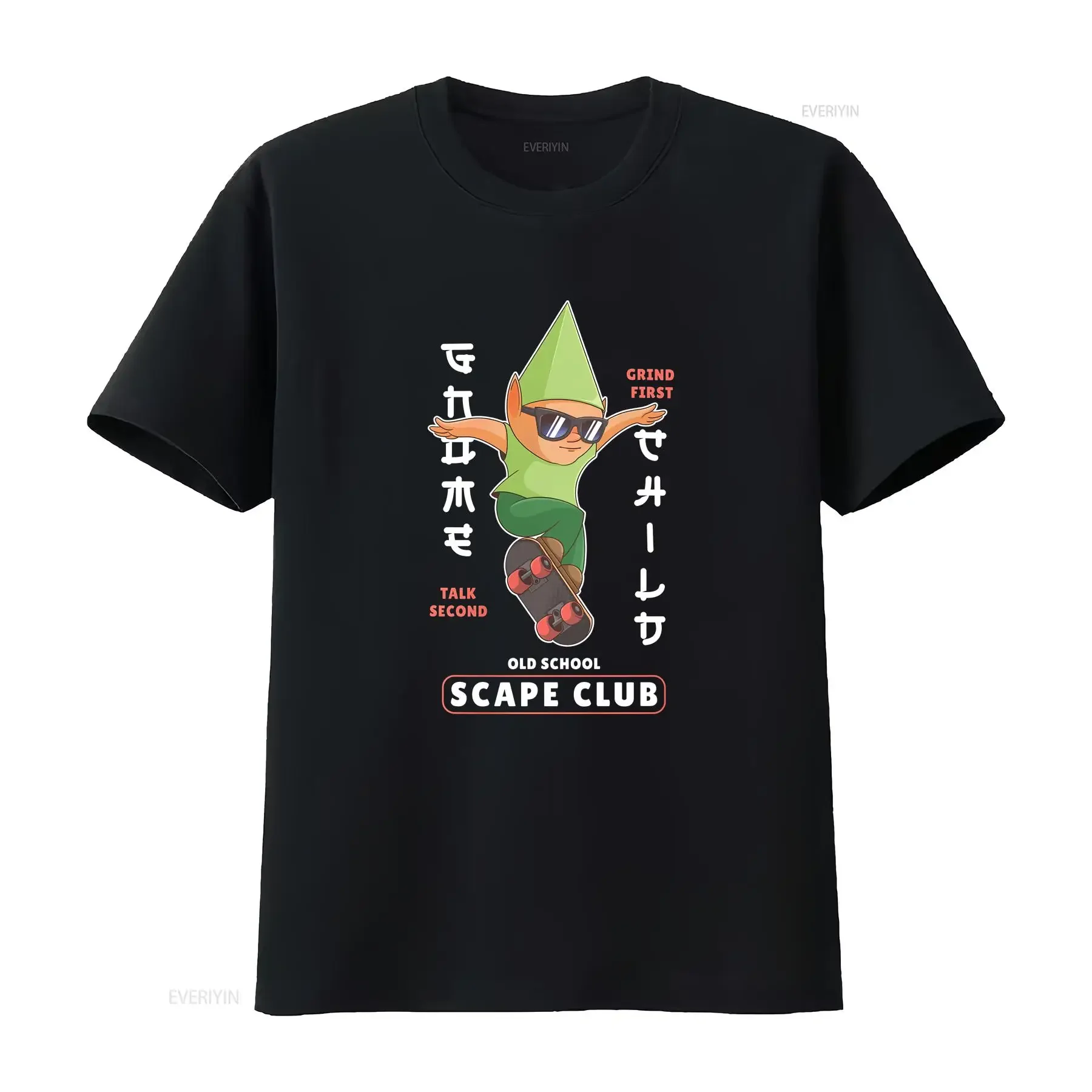 Gnome Skater Osrs camiseta clásica divertida vieja escuela Meme Gaming artístico Imp vintage lavado homme suave transpirable Casual