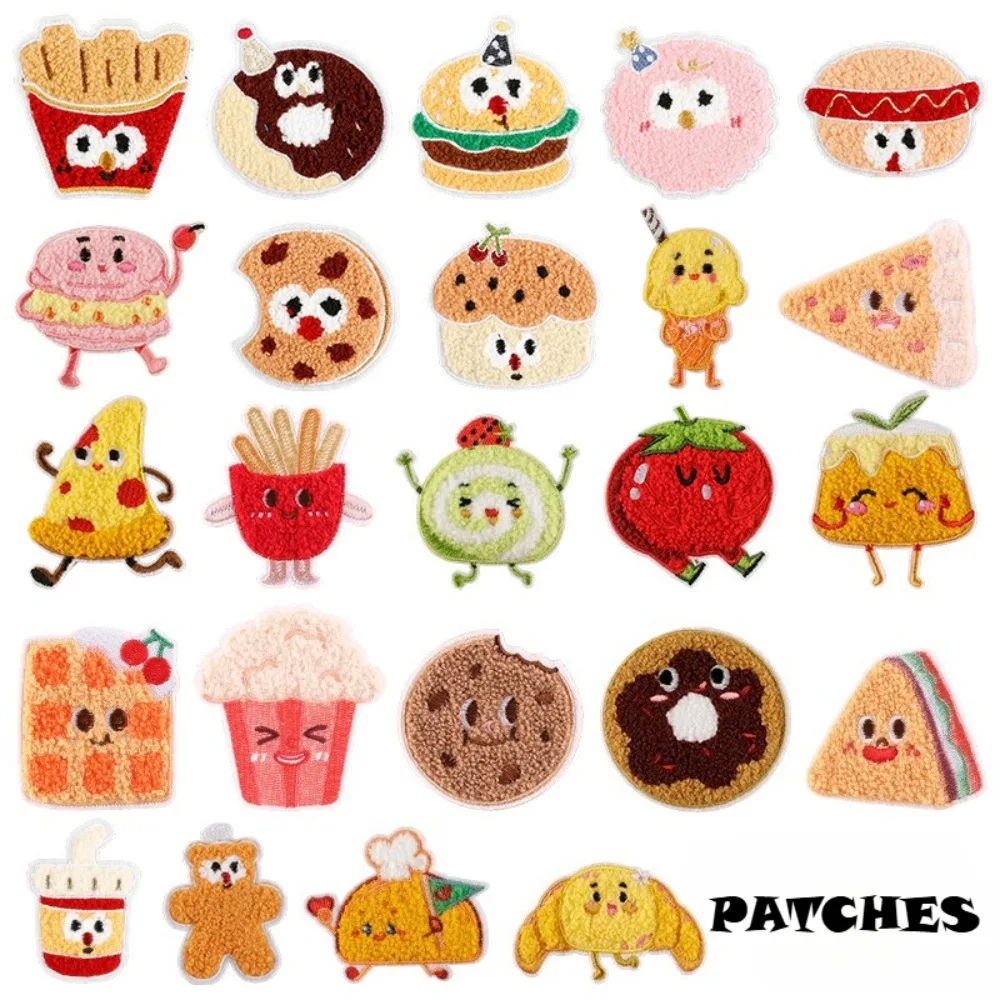 

Cartoon Food Towel Embroidery Patch DIY T-shirt Backpack Cloth Decoration Accessory Sewing Appliques Stickers Kid Gift