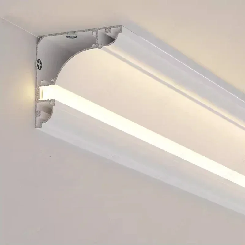 Surface Mounted Aluminum Profiles Led Channel Diffuser Ceiling Top Corner Decoration Line Lamp Bar Home Room Atmosphere Lighting